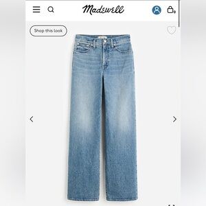 NWOT Madewell The Perfect Vintage Wide Leg jeans. Size 27.
